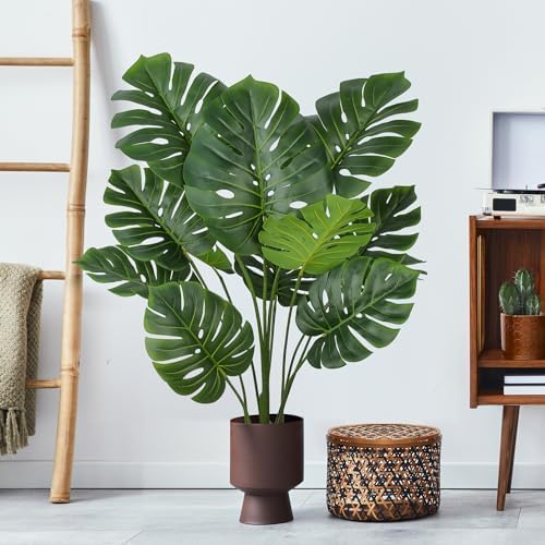 Floworld Artificial Monstera Plant 4FT Tall 2 Pack Fake Trees