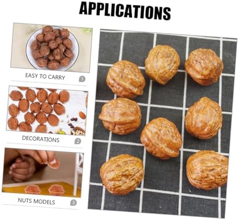 50pcs Artificial Walnut Models Fake Nuts Decorations