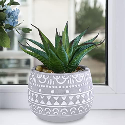 Winlyn 3 Pcs Assorted Small Artificial Succulent Plants
