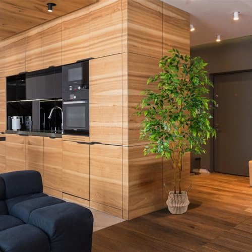 7ft Artificial Ficus Tree with Basket for Home Decor