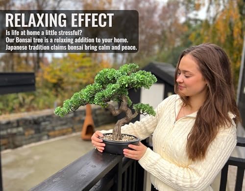 Premium Artificial Bonsai Tree 16 Inch Zen Decor
