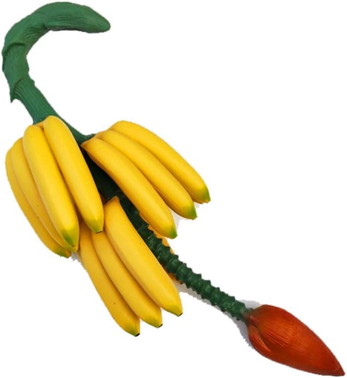 Zzooi Artificial Whole Banana Cluster Faux Bunch of Bananas with Stalk