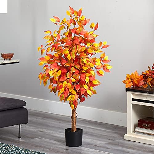 Nearly Natural 4ft Autumn Ficus Artificial Tree