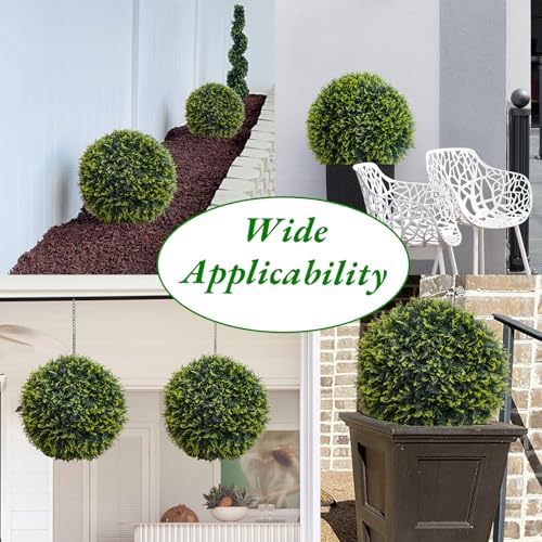 Garvee Artificial Cedar Topiary Balls 2 Pcs 19 Inch