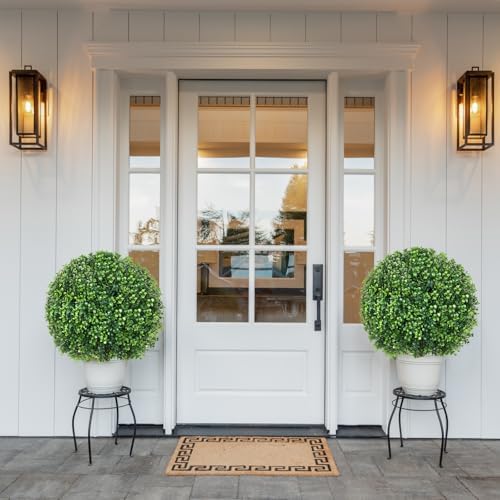 256 Inch Artificial Boxwood Topiary Ball Trees 2 Pack