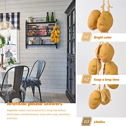 Realistic Foam Potatoes 8PCS for Kitchen Decorations
