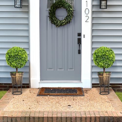 SAFEPLUS 22 Inch Artificial Boxwood Topiary Tree 2 Pack