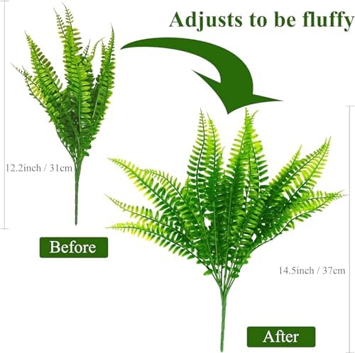 UV Resistant Lifelike Artificial Boston Fern Set of 2