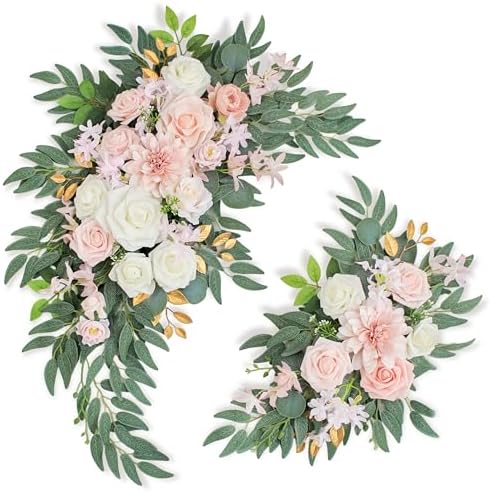 Pack of 2 Artificial Wedding Arch Flowers Light Pink