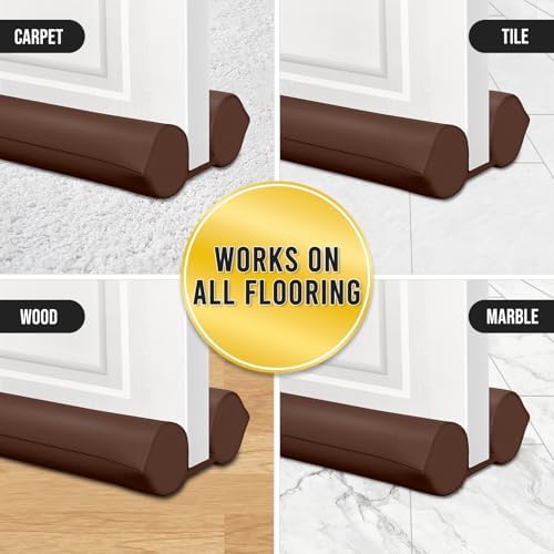 Comfyanno Under Door Draft Stopper - Brown 30 to 36 Door Fit