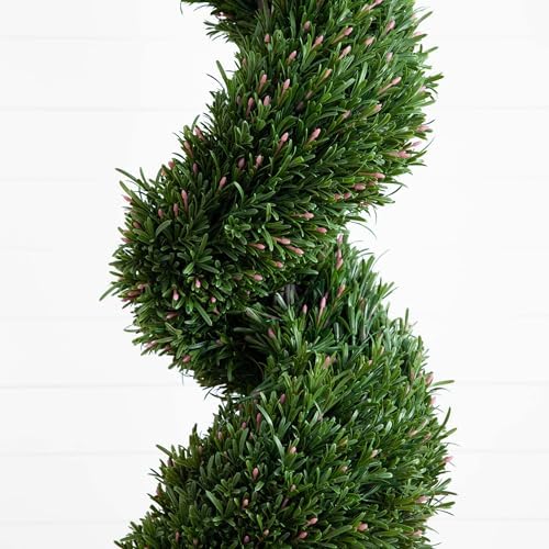 Nearly Natural 9ft UV Resistant Artificial Rosemary Spiral Topiary Tree