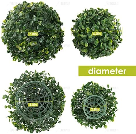AUEAR Artificial Boxwood Topiary Balls 6 Inch 7 Inch 2 Pack