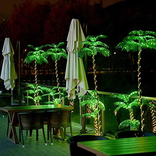 Artificial Palm Tree with 260 LED Lights 7 Feet 3 Trunks