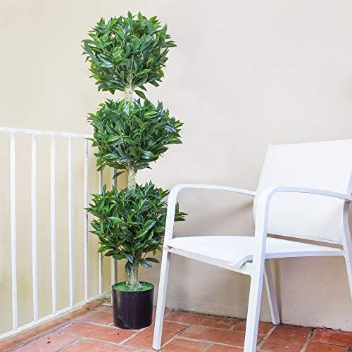 Nearly Natural 5ft Triple Bay Leaf Topiary UV Resistant
