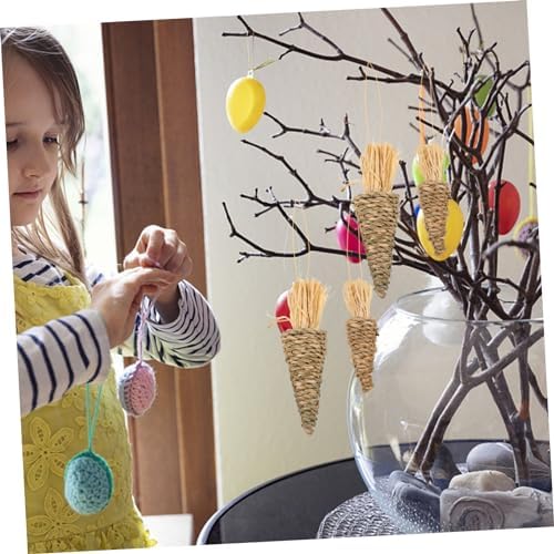 LIFKOME 8pcs Woven Carrot Hanging Easter Decor