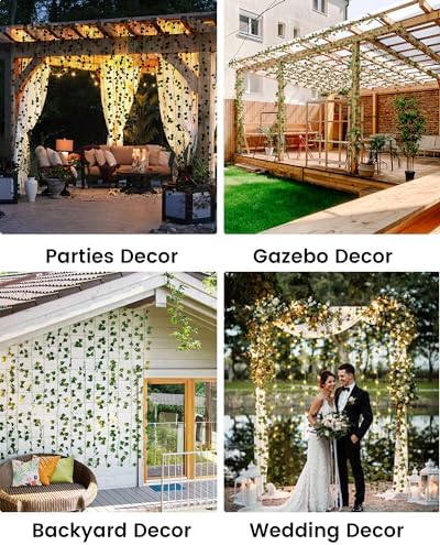 JACKYLED 84 Ft Artificial Ivy Garland with LED Lights