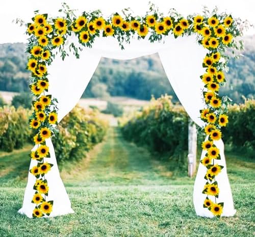Uieke 3 Pack Artificial Sunflower Garland