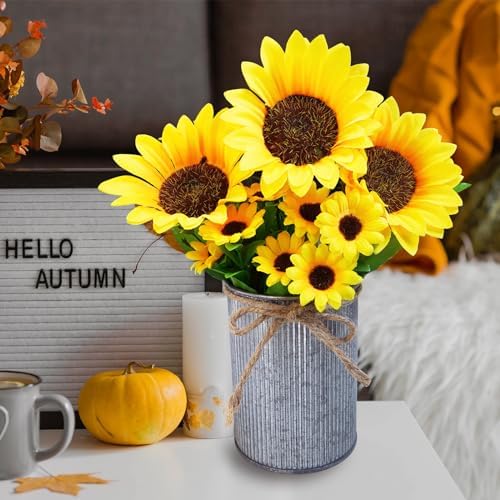 Winlyn 3 Piece Artificial Sunflower Farmhouse Decor Set