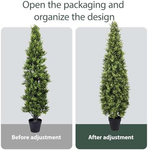 48 Inch Artificial Boxwood Topiary Tree 2 Pack