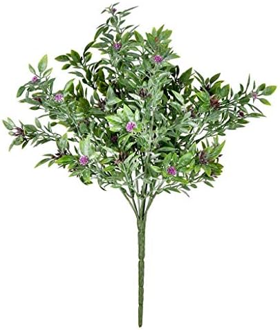 13 Purple Wild Flower Green Bush Artificial UV Pk2