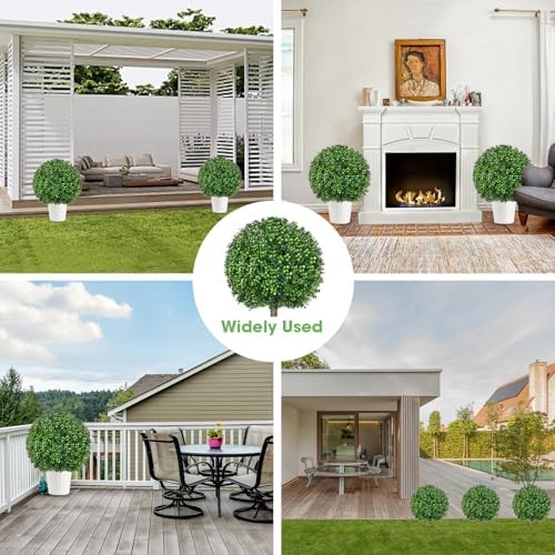256 Inch Artificial Boxwood Topiary Ball Trees 2 Pack
