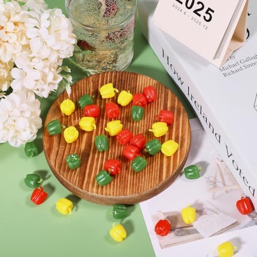CHGCRAFT 36Pcs Mini Artificial Bell Peppers 3Colors