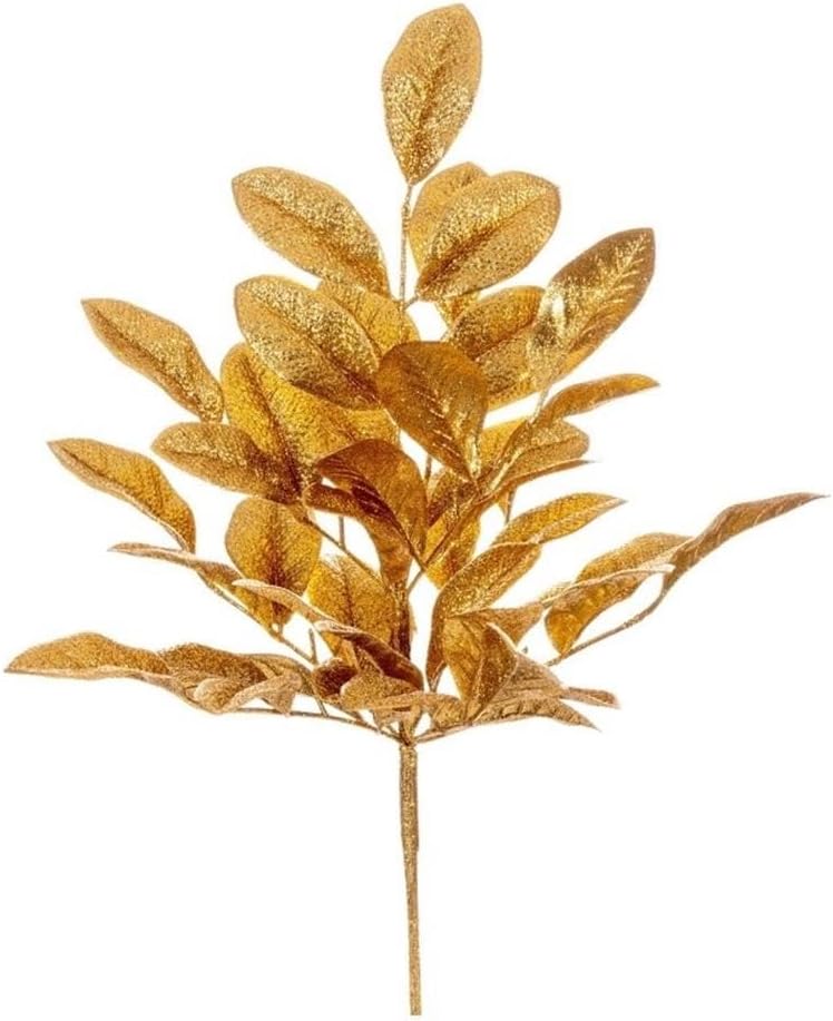Vickerman 25 Inch Gold Artificial Apple Leaf Glitter Bush