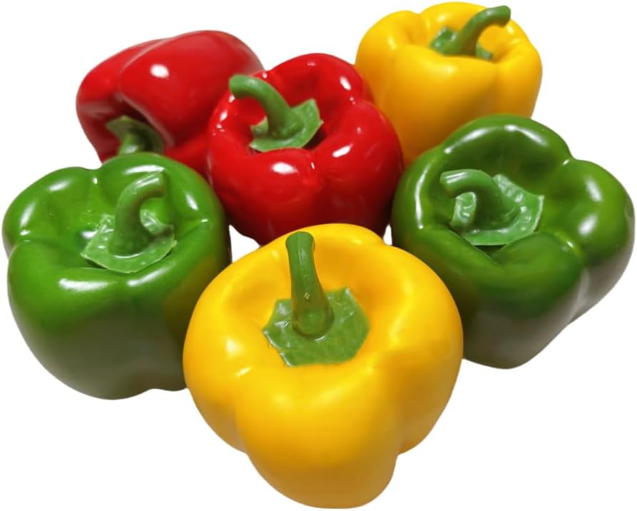 6pcs Artificial Bell Peppers for Kitchen Decor