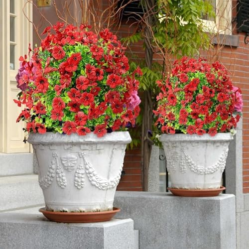 Uscallm Artificial Rose Bushes 22inch Outdoor Decoration