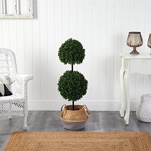 Nearly Natural 35ft Boxwood Double Ball Artificial Topiary Tree