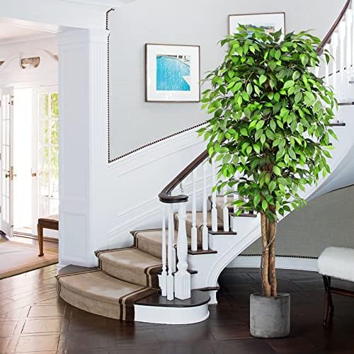 7ft Ficus Artificial Tree with Realistic Leaves and Moss