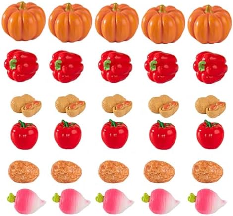 Crrezhai Vegetables Mini Resin Figures 30PCS Set