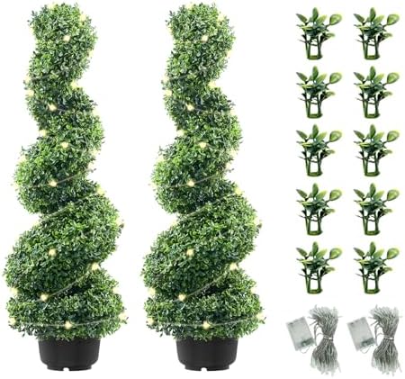 FutureNest Artificial Boxwood Topiary Trees 3ft 2 Piece Set