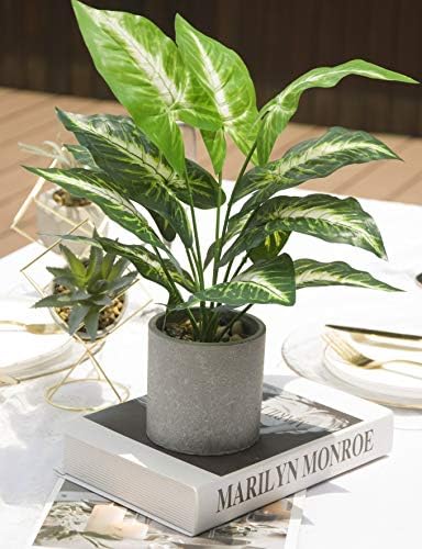 16 Inch Artificial Taro Plants for Home Office Decor