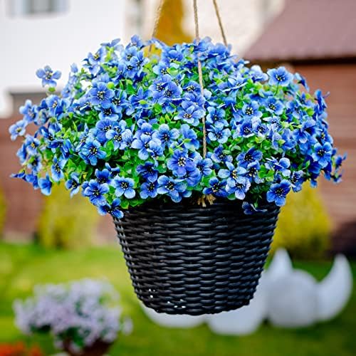 16 Bundle Artificial Flowers for Outdoor Decoration Blue