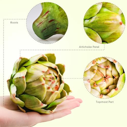 Gresorth 3 Pcs Artificial Artichoke Green Decoration
