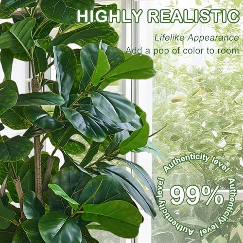 VECELO Artificial Fiddle Leaf Fig Tree 6FT Tall Fake Floor Plant