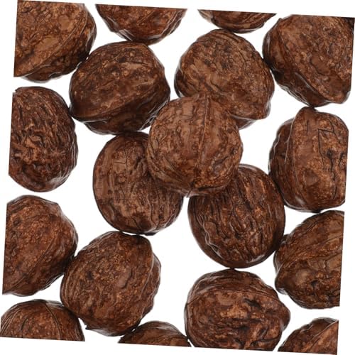 Cabilock 24pcs Lifelike Walnut Artificial Decoration