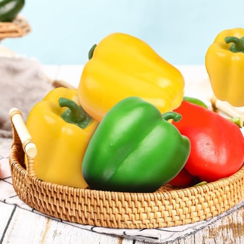 Viociwu Artificial Bell Peppers 6PCS for Kitchen Decor
