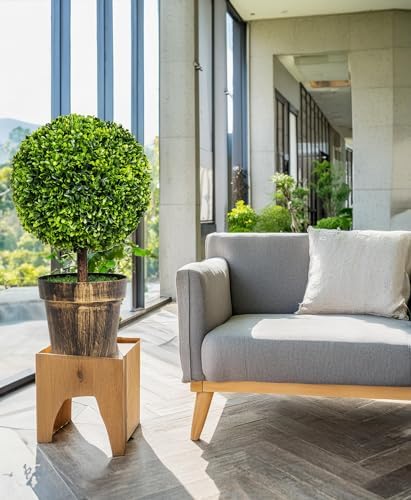 SAFEPLUS 22 Inch Artificial Boxwood Topiary Tree 2 Pack
