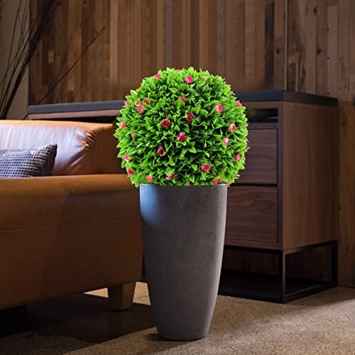 Sunnyglade Artificial Topiary Ball Set Pink 15 inch 2 PCS