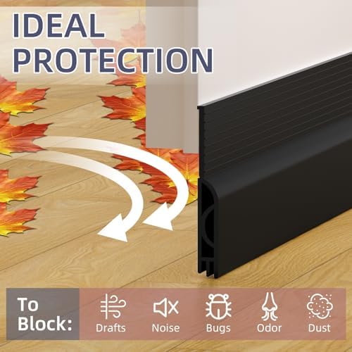 OXRQ Door Draft Stopper 78 Black Silicone Under Door Seal
