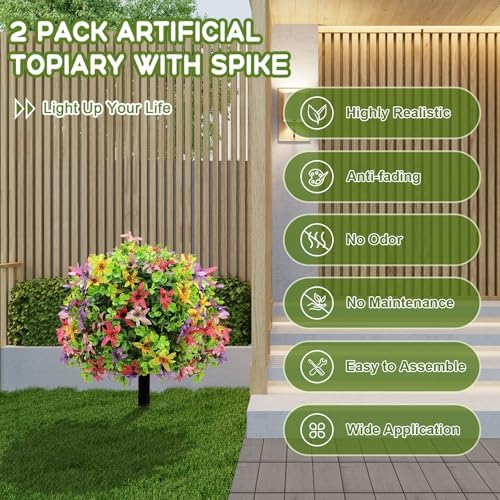 AXHJ 23 Inche Artificial Topiary Ball with Flowers