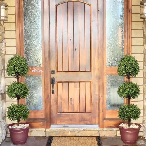 THE BLOOM TIMES 55 Inch Artificial Boxwood Topiary Set of 2