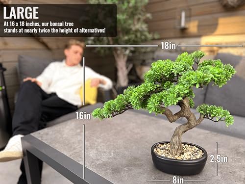 Premium Artificial Bonsai Tree 16 Inch Zen Decor