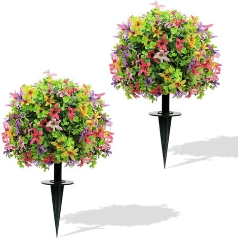 AXHJ 23 Inche Artificial Topiary Ball with Flowers
