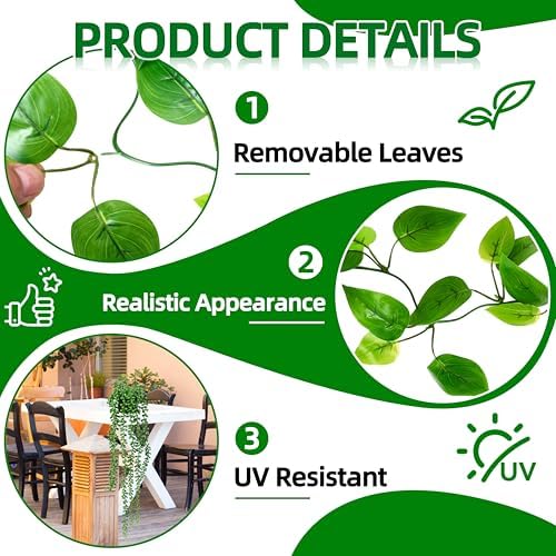 4 Pack Artificial Hanging Plants for Home Decor