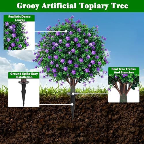 Grooy Artificial Boxwood Topiary Set of 2
