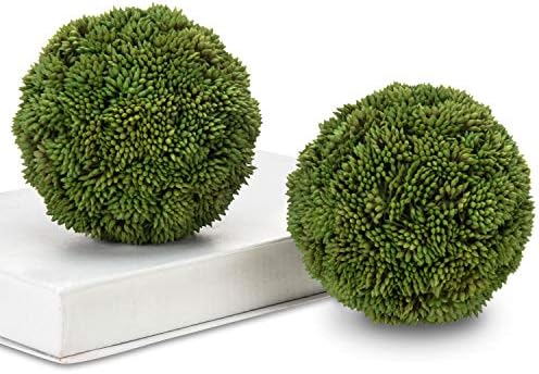 MyGift 4 Inch Artificial Topiary Set of 2