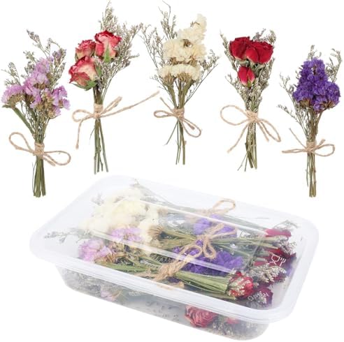 10 Pack Mini Dried Flower Bouquets with Stem Forget Me Not